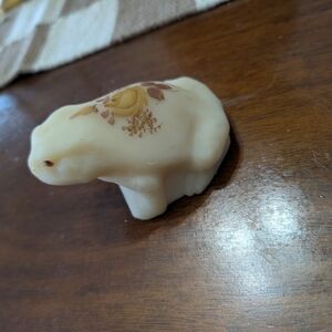 Fenton Chocolate Satin Glass Frog Figurine ~ Hand Painted & Signed by Artist